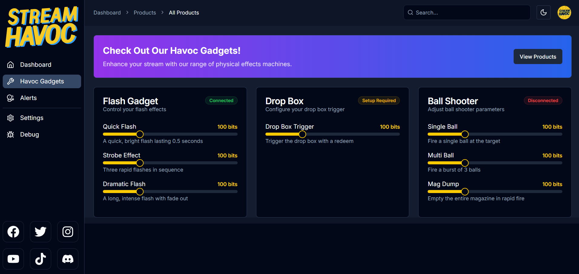 Stream Havoc Software Interface